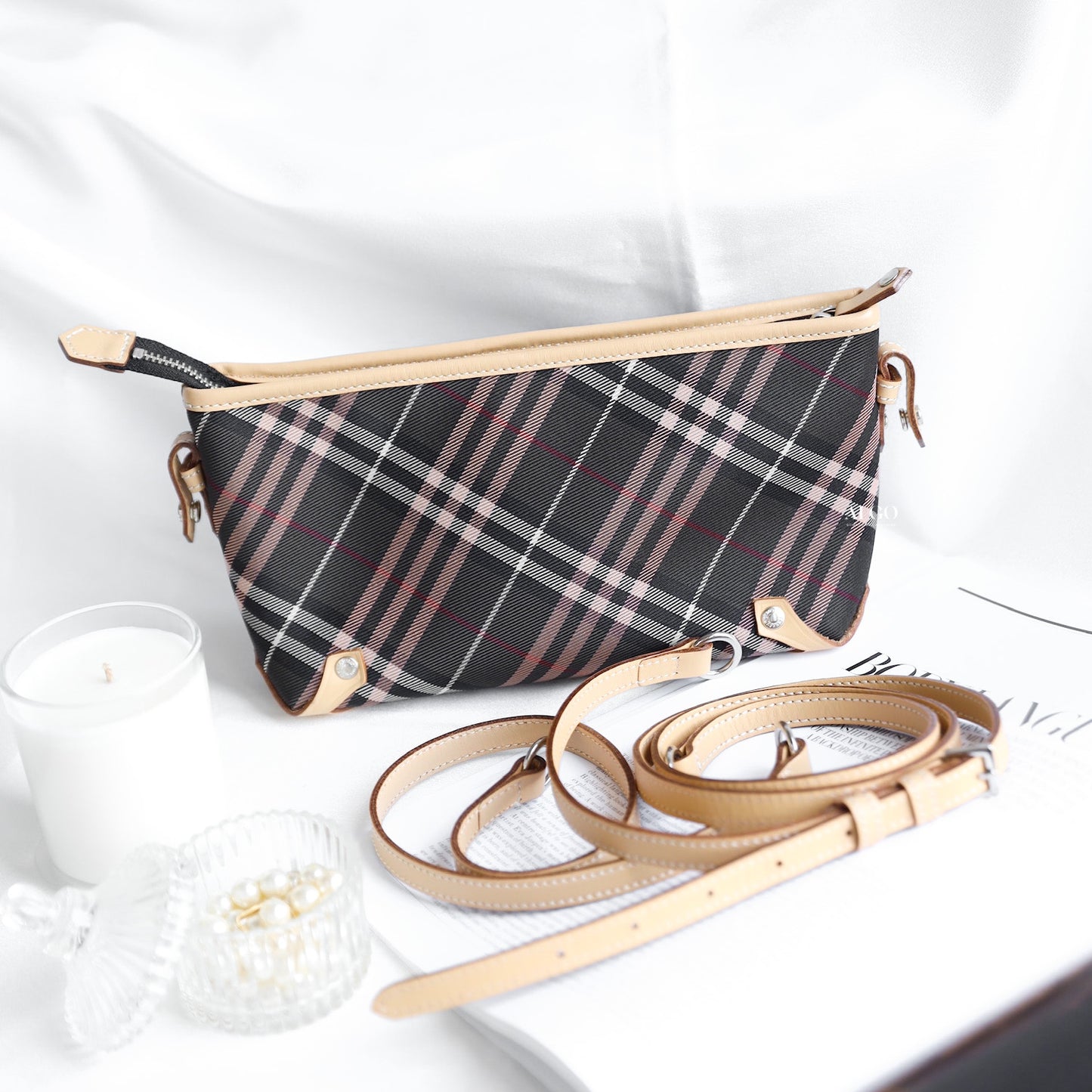 BURBERRY 2 WAY CHECK HANDBAG