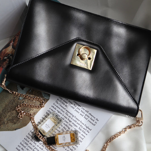 CELINE BLACK GOLD CLUTCH 真皮黑金信封包 (PRE-ORDER)