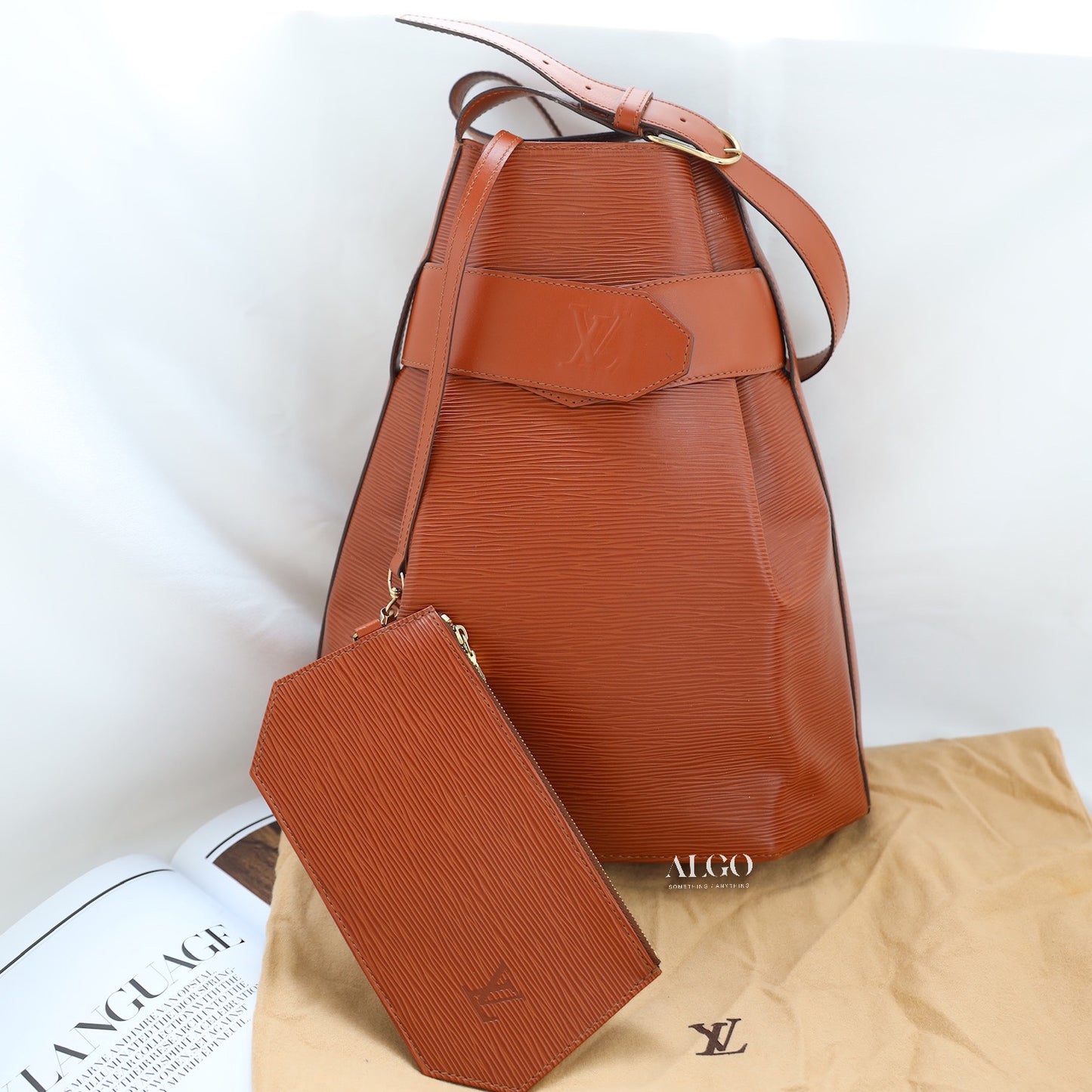 LV EPI BROWN BUCKET BAG