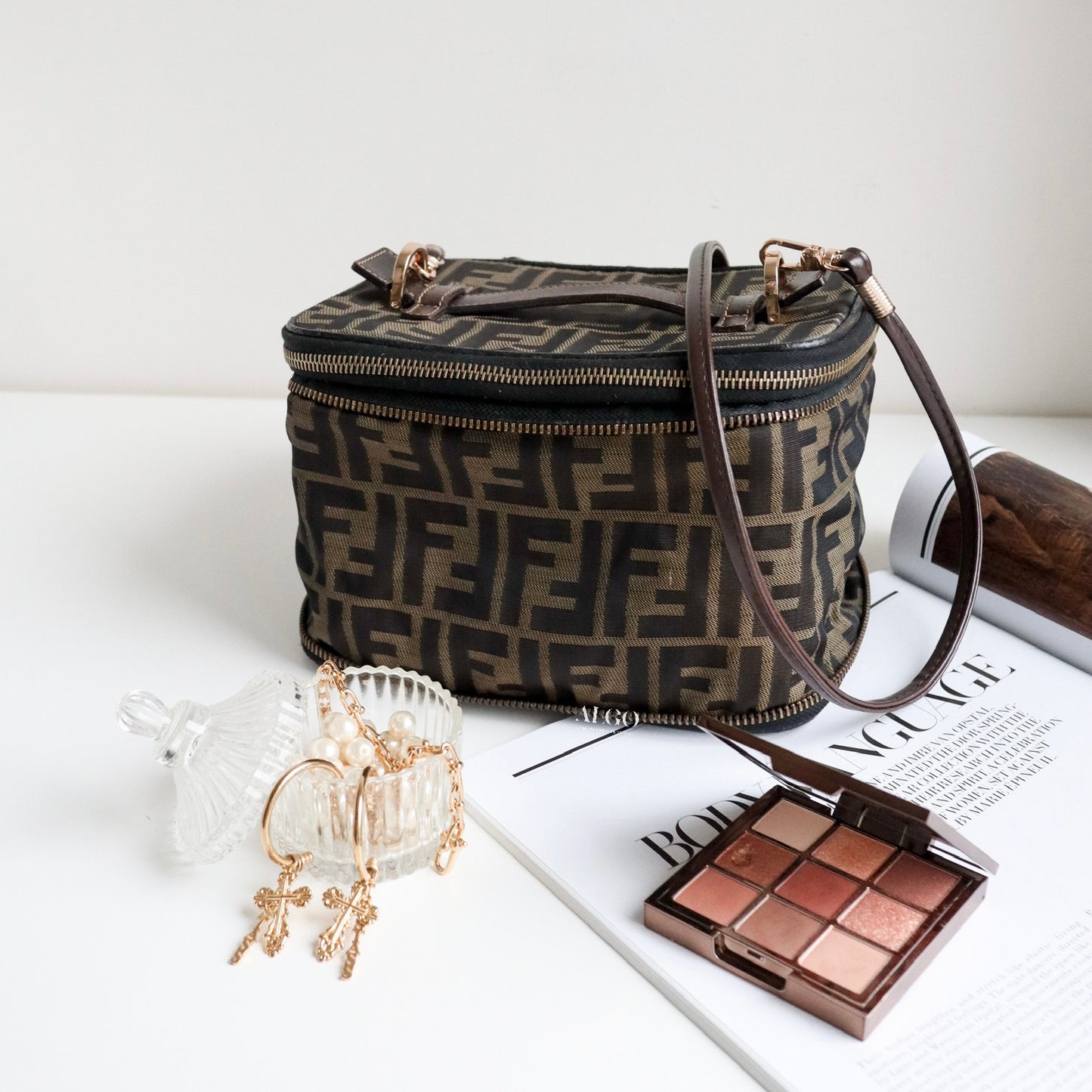 FENDI ZUCCA PATTERN VANITY BAG